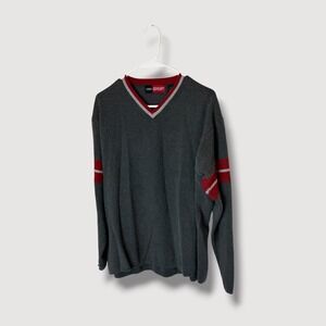 Structure Sports Mens Gray Red Trim Vintage Sweater Size Large